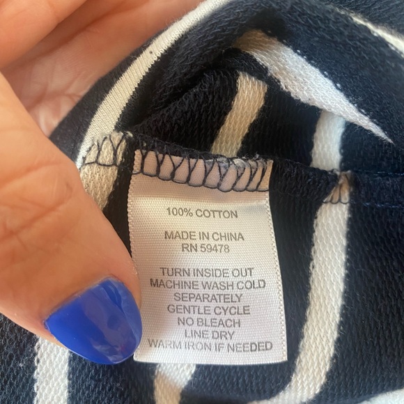 Women's Medium 100% Cotton Long Sleeved Striped Mini Dress Or Tunic - Picture 4 of 6